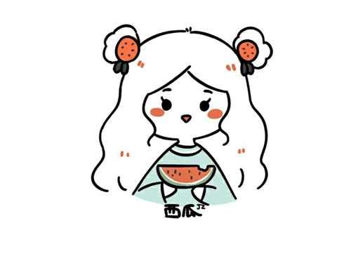 超萌水果小女孩简笔画头像