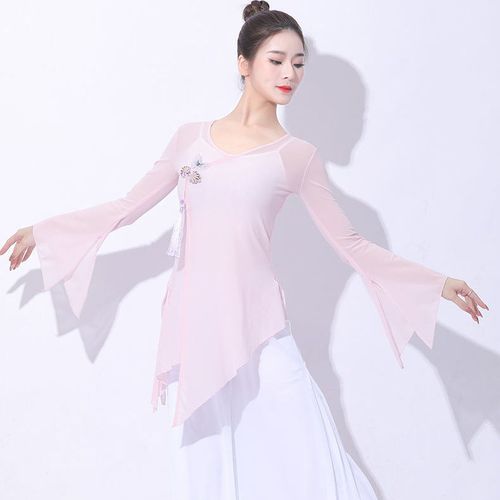 古典舞服身韵纱衣服装女上衣练功中国风舞蹈民族网纱套装飘逸仙气
