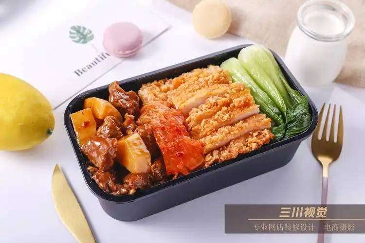 美团外卖盒饭拍摄