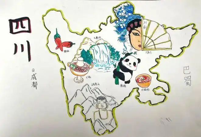 太惊艳红山学子手绘创意中国省份地图