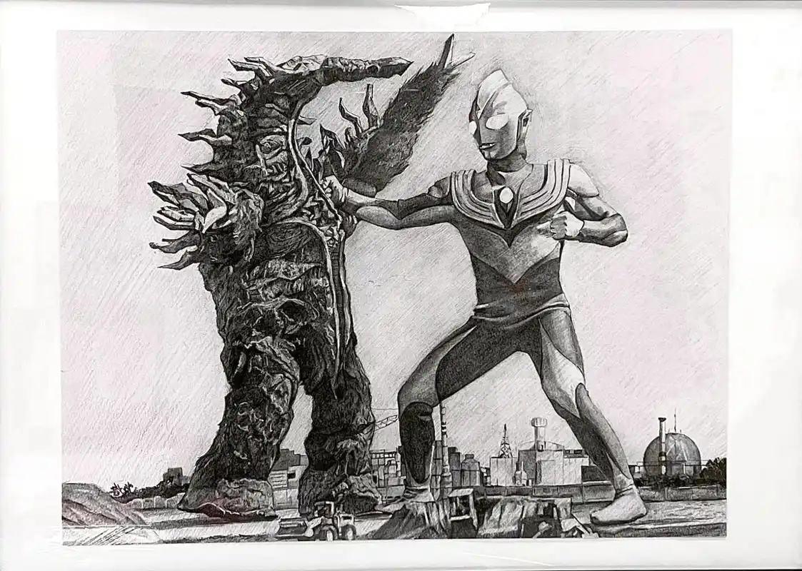 铅笔手绘迪加奥特曼 随便画画