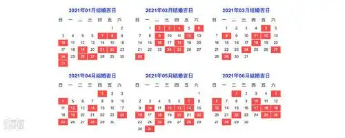 2021年结婚黄道吉日