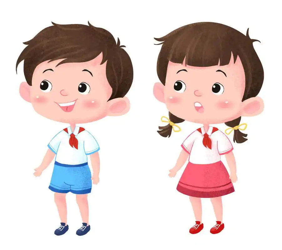 99今日素材 	 96开学季卡通人物小女孩学生和铅笔开学png 96