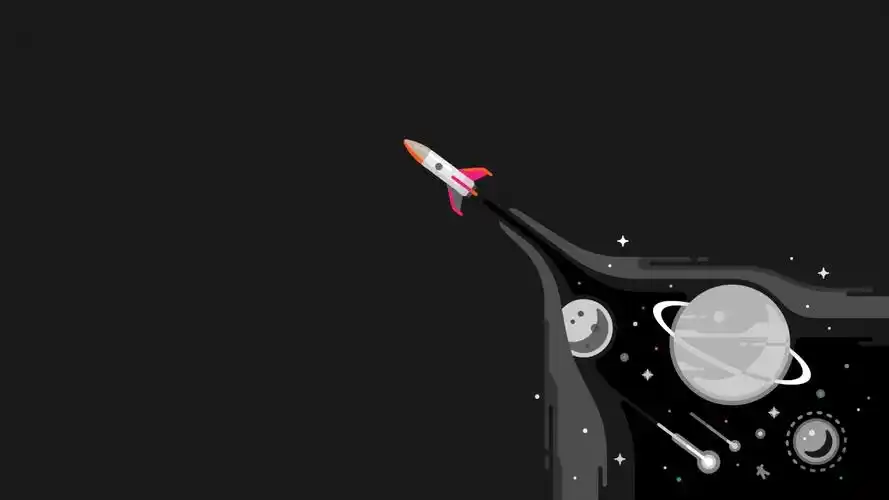 火箭 简约极简主义4k电脑壁纸3840x2160_4k背景图片高清壁纸_墨鱼