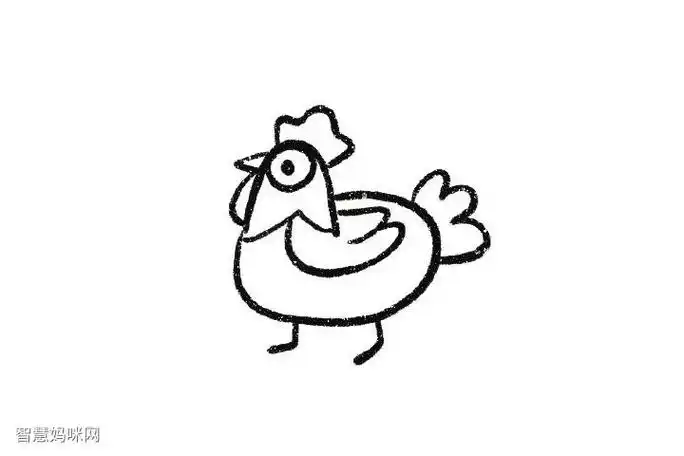 卡通母鸡怎么画母鸡的画法简笔画图片简笔画系列-母鸡简笔画步骤母鸡
