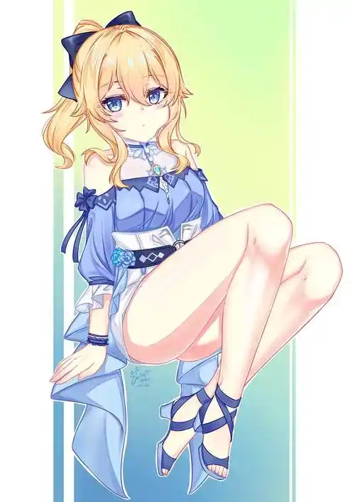 琴泳装|马猴猫猫头的原神插画图片