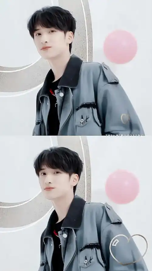 严浩翔拼接牛仔外套