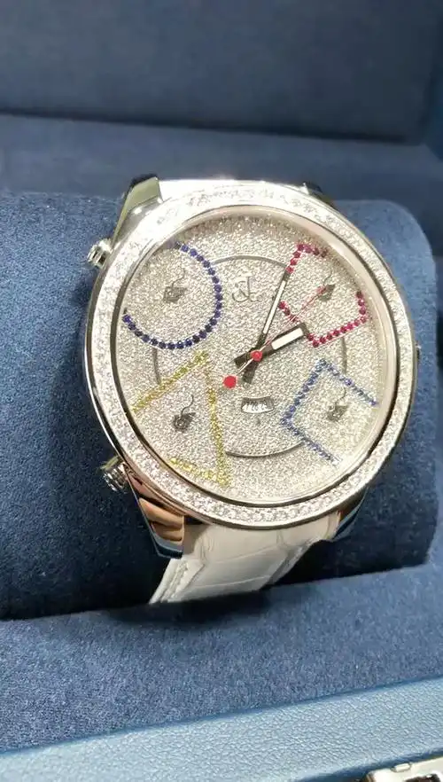 捷克豹 五地时jc49ss,精钢外圈镶钻47mm满钻,全新全套,公价258000港币
