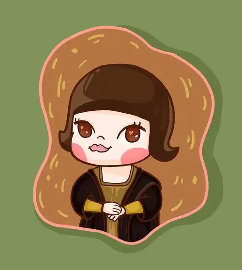 q版卡通世界名画人物系列插画