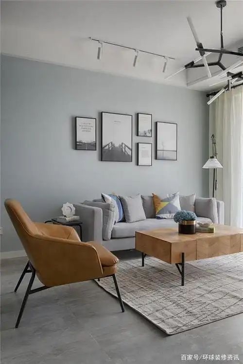 75㎡的小户型,蓝灰色调的北欧风,充满简约温馨的气息