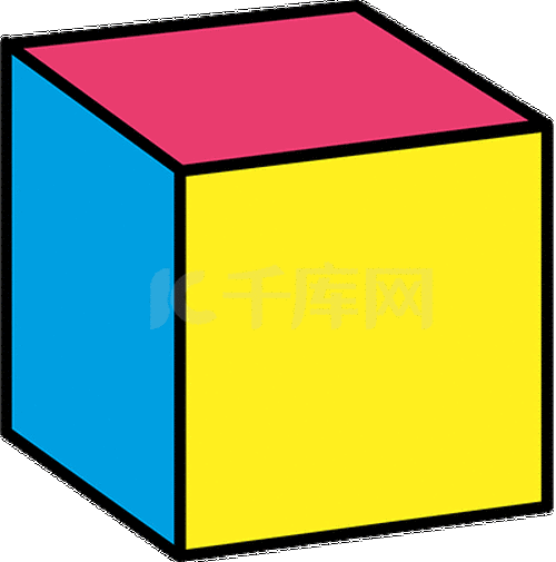 正方形ppt元素插画