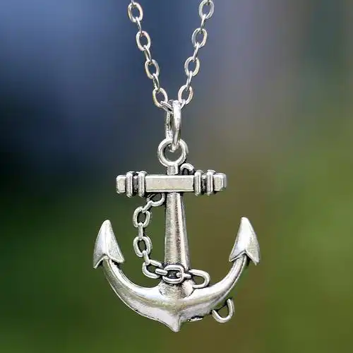 速卖通热销简约时尚个性船锚男式项链 合金吊坠船锚项链
