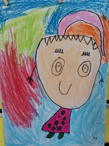 快乐中二班之谈话绘画活动二——《我的自画像》