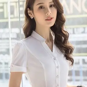 职业正装短袖衬衫短裙图片
