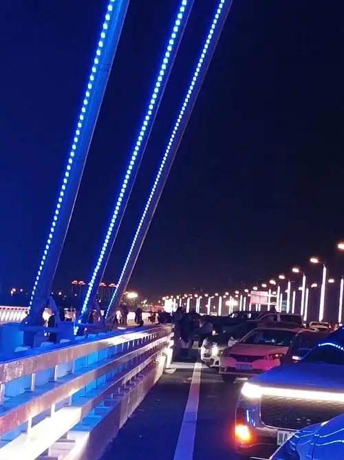 石家庄的滹沱河夜景也很美,新通车的滹沱河大桥 - 抖音