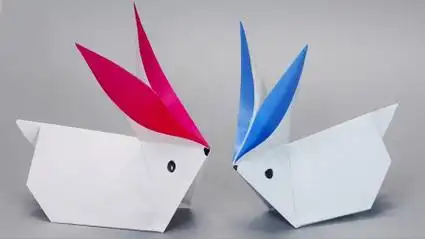 儿童娃娃折纸手工:一起来折出制作简单的可爱小白兔吧!