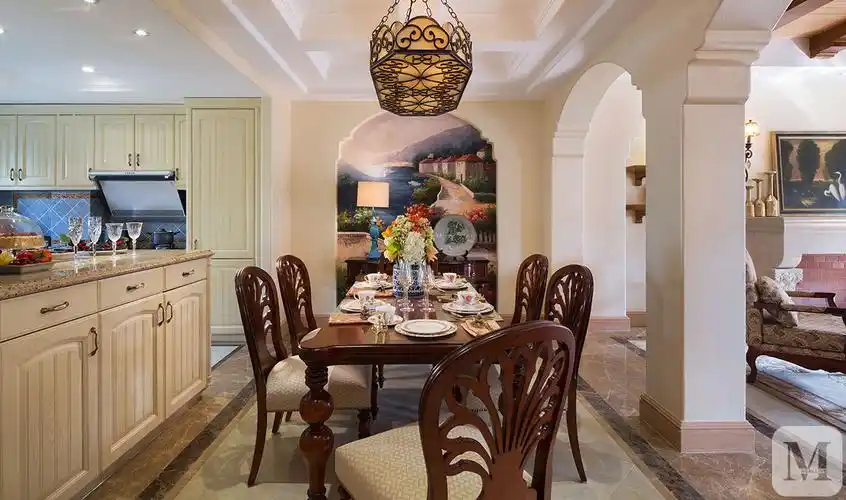 美式餐厅背景墙装修效果图