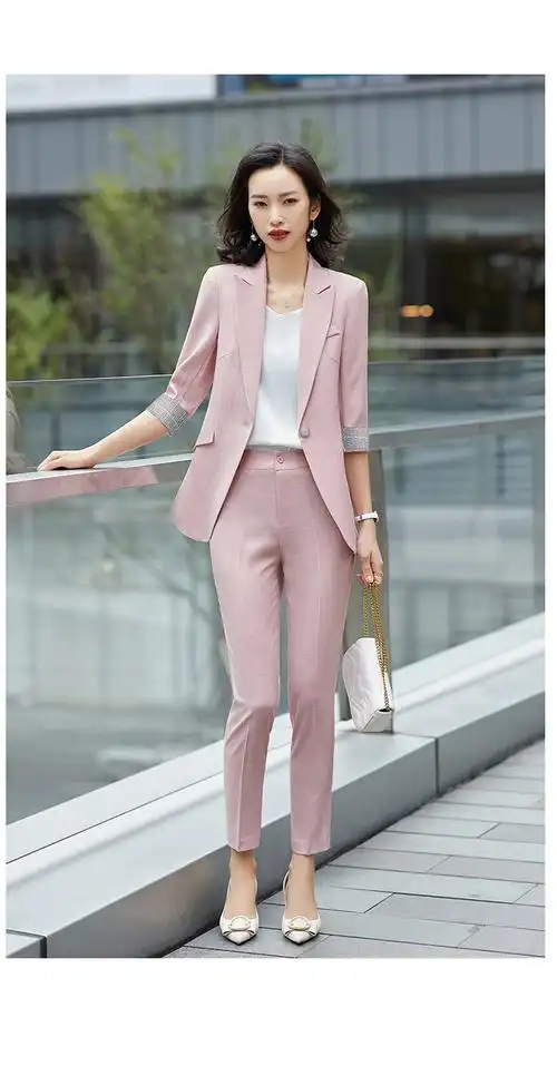 2021春夏新款韩版气质修身职业工作服职业西装套装西服外套上衣女