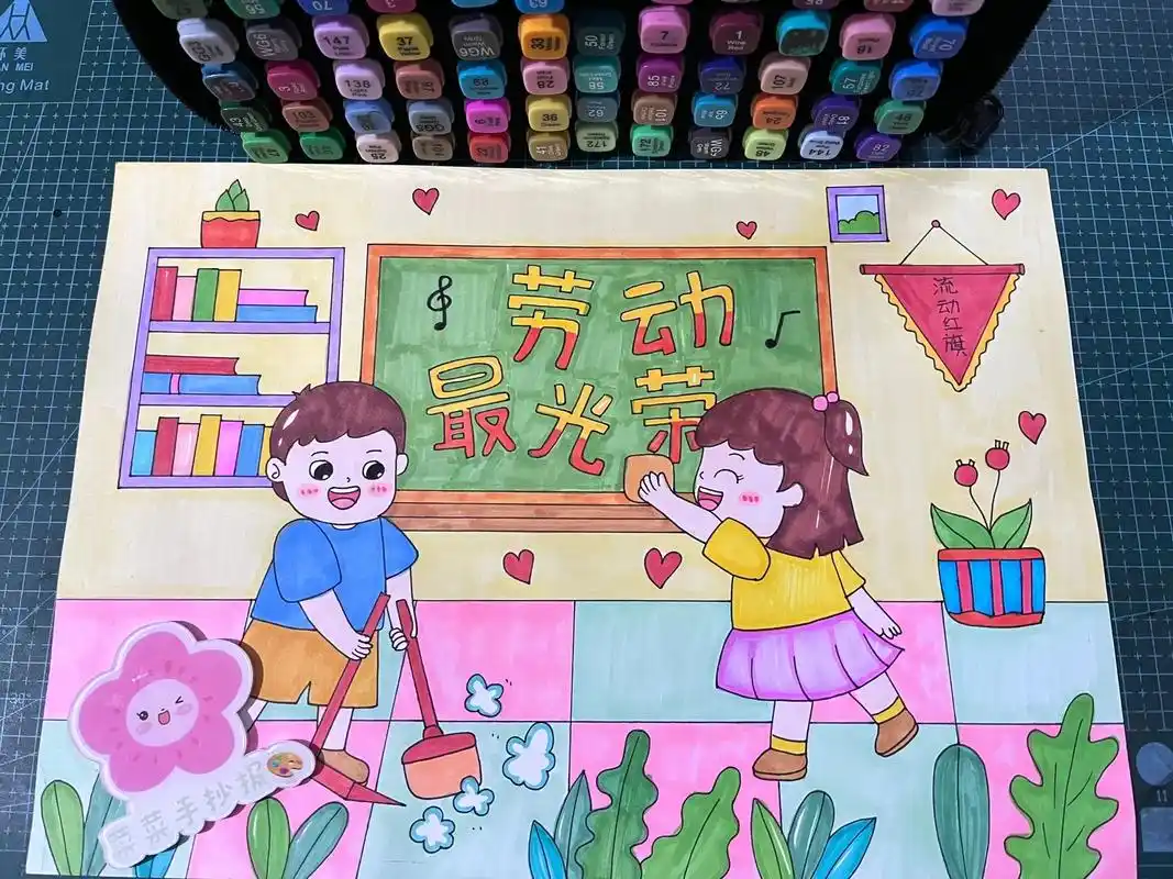 劳动节绘画.五一劳动节快到了,好看的五一劳动节主题画,劳动节 - 抖音