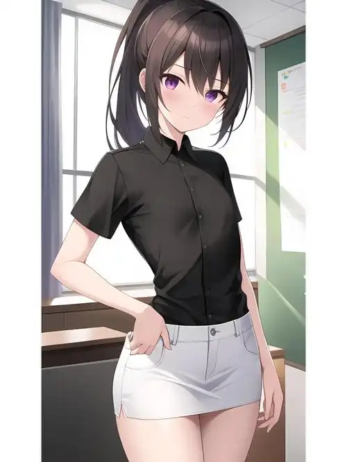 衬衫阳光女孩动漫二次元绘画人物