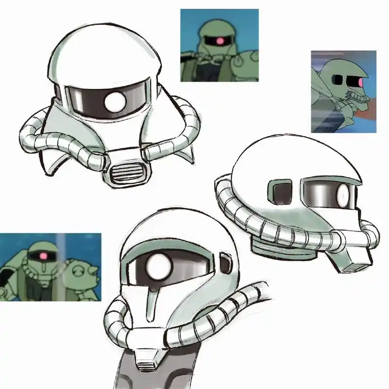 机动战士高达,各种崩坏扎古头像插画还原