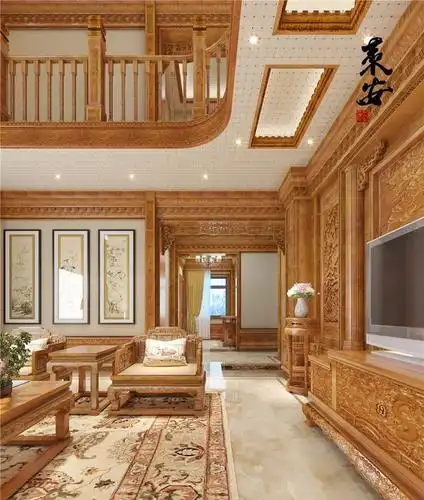 485平缅甸花梨中式宫廷版装修别墅 客厅篇