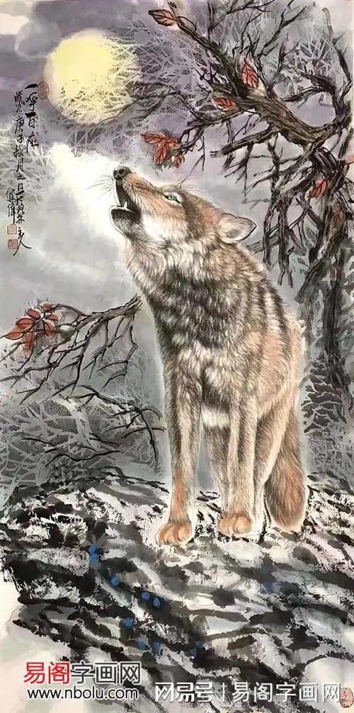 左进伟画狼前无古人后无来者