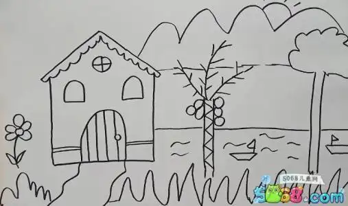 简笔画原创教程春天的风景 昨天为大家推送了一篇风筝简笔春天来了简