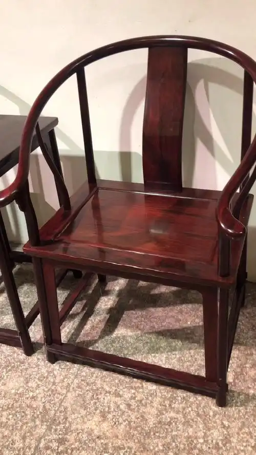 古典红木家具#小叶紫檀素面圈椅,古典韵味