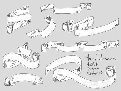 手工绘制的卫生纸丝带