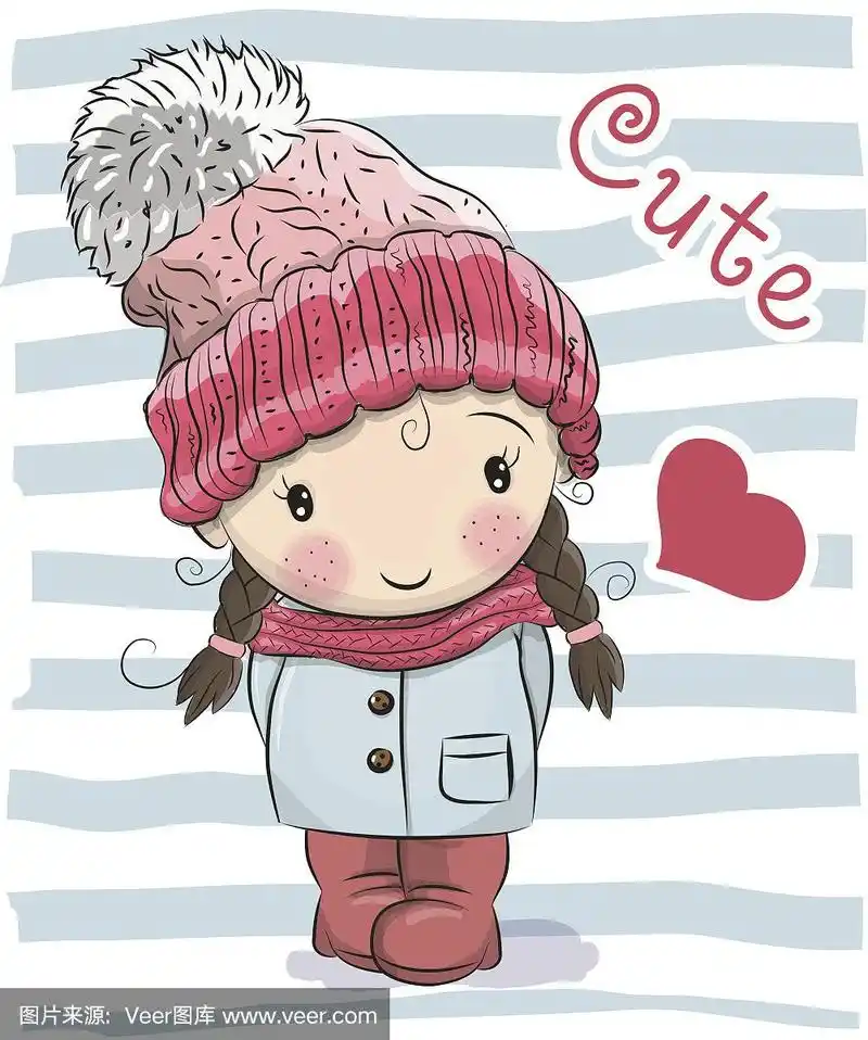 可爱的卡通女孩