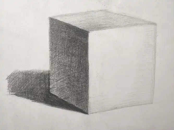 【素描】单个几何形体01:正方体