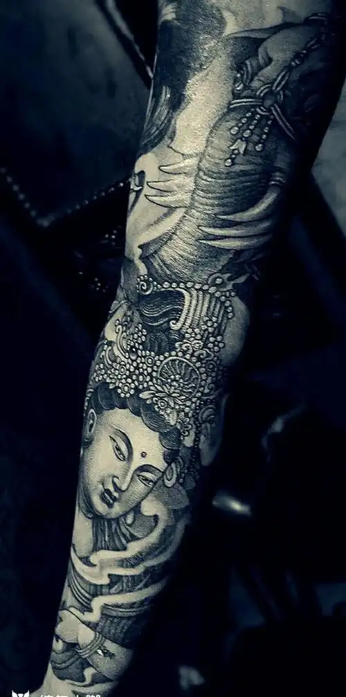 普贤菩萨纹身图片_手臂传统人物宗教佛教成品纹身图案