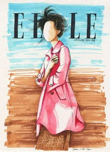 网友手绘的女星时尚杂志封面 超有才(组图)
