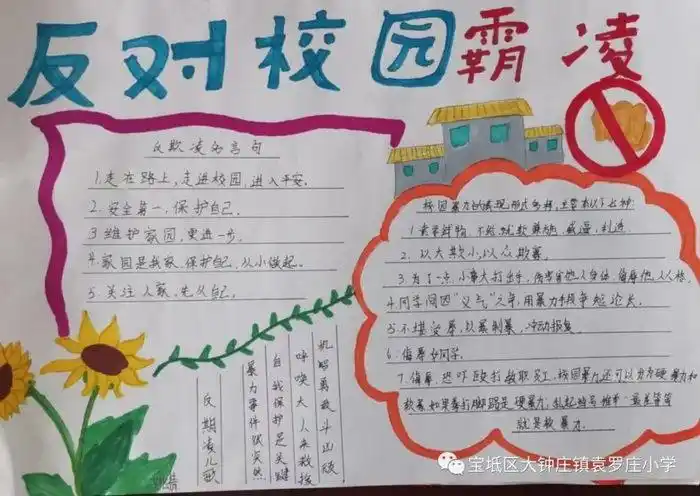 防止校园欺凌手抄报简单又漂亮