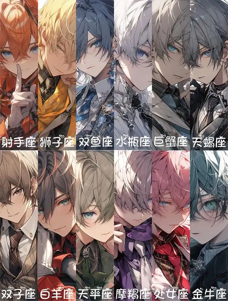 十二星座之二次元男头.#图文掘金计划 #ai绘画 #二次元  - 抖音