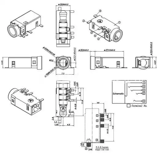 5耳机母座/五节耳机插座
