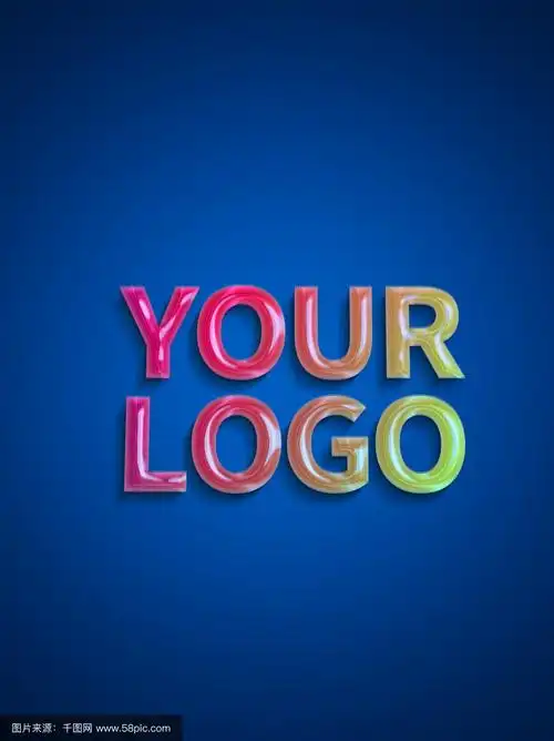 彩色渐变炫酷字效字体样机