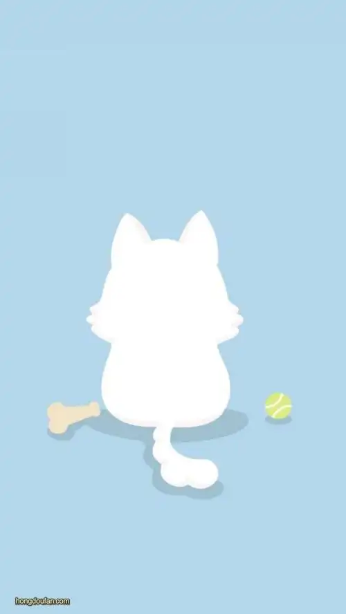 带有白色小猫咪背景的浅蓝色纸张背景图片下载