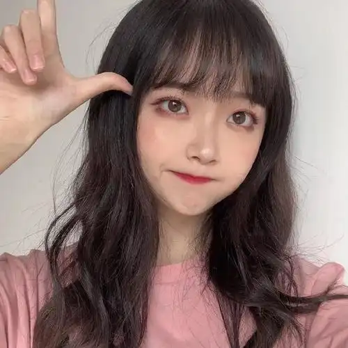 韩国假发女生空气刘海长卷发粉色大波浪蓬松逼真自然圆脸全套头式黑色