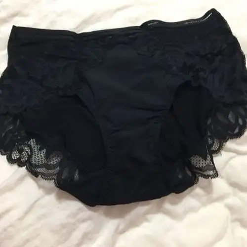 依曼丽性感魅惑轻薄蕾丝内裤女士透气舒适中腰平角裤dyl7202l黑色