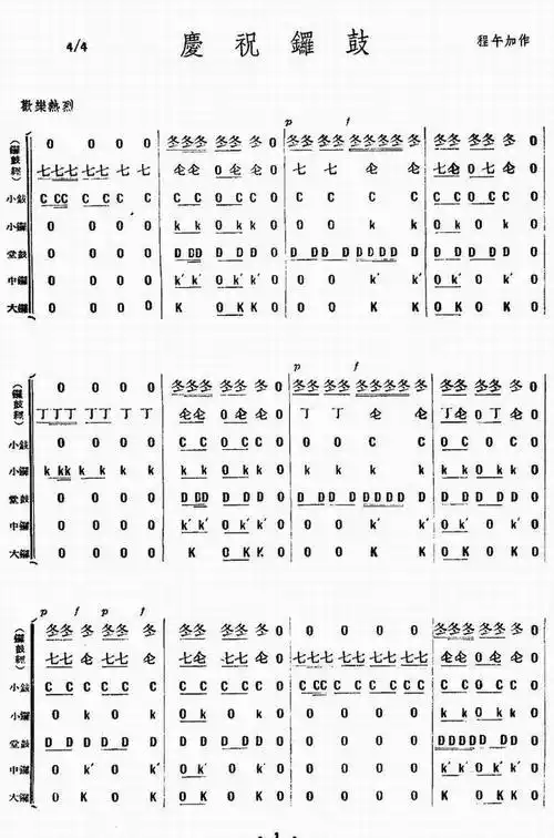 庆祝锣鼓-民族打击乐(总谱)