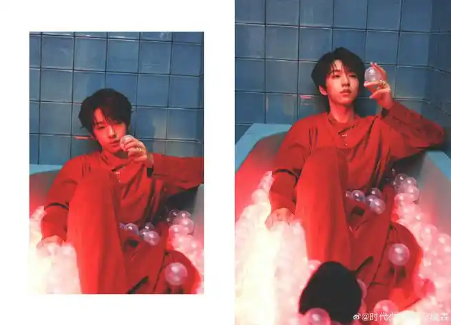 贺峻霖浴缸海洋球写真##贺峻霖谧境写真