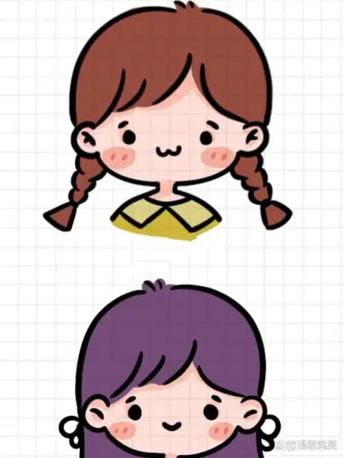 简笔画|女孩小头像女生卡通人物简单零基础 零基础绘画|简笔画教程