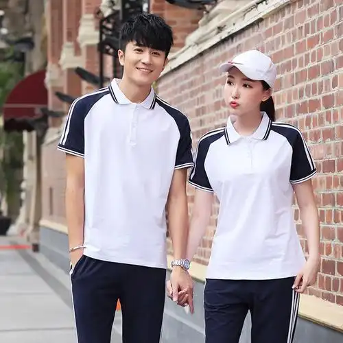 中学生校服套装短袖班服 初中t恤夏季初中高中运动校服批发