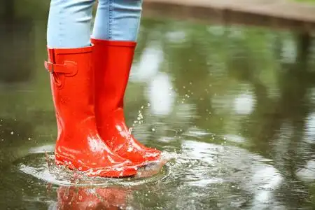 雨天淋湿鞋图片