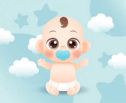 卡通吸奶嘴婴幼儿插画