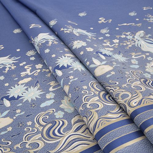 明制马面裙面料手工古风服装原创大雨海棠中国风材料织金汉服布料