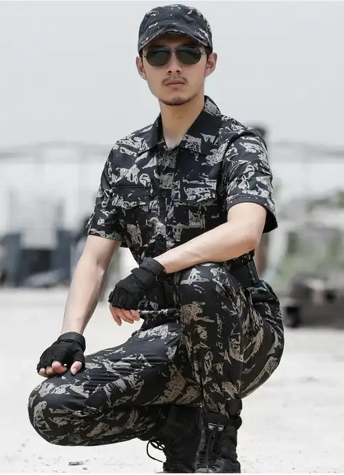 盾郎短袖迷彩服正品男女套装耐磨作训服夏季军迷军训服劳保工作服拓展