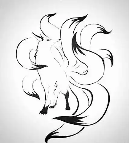 《九尾狐》画一只九尾狐九尾狐简笔画图片大全